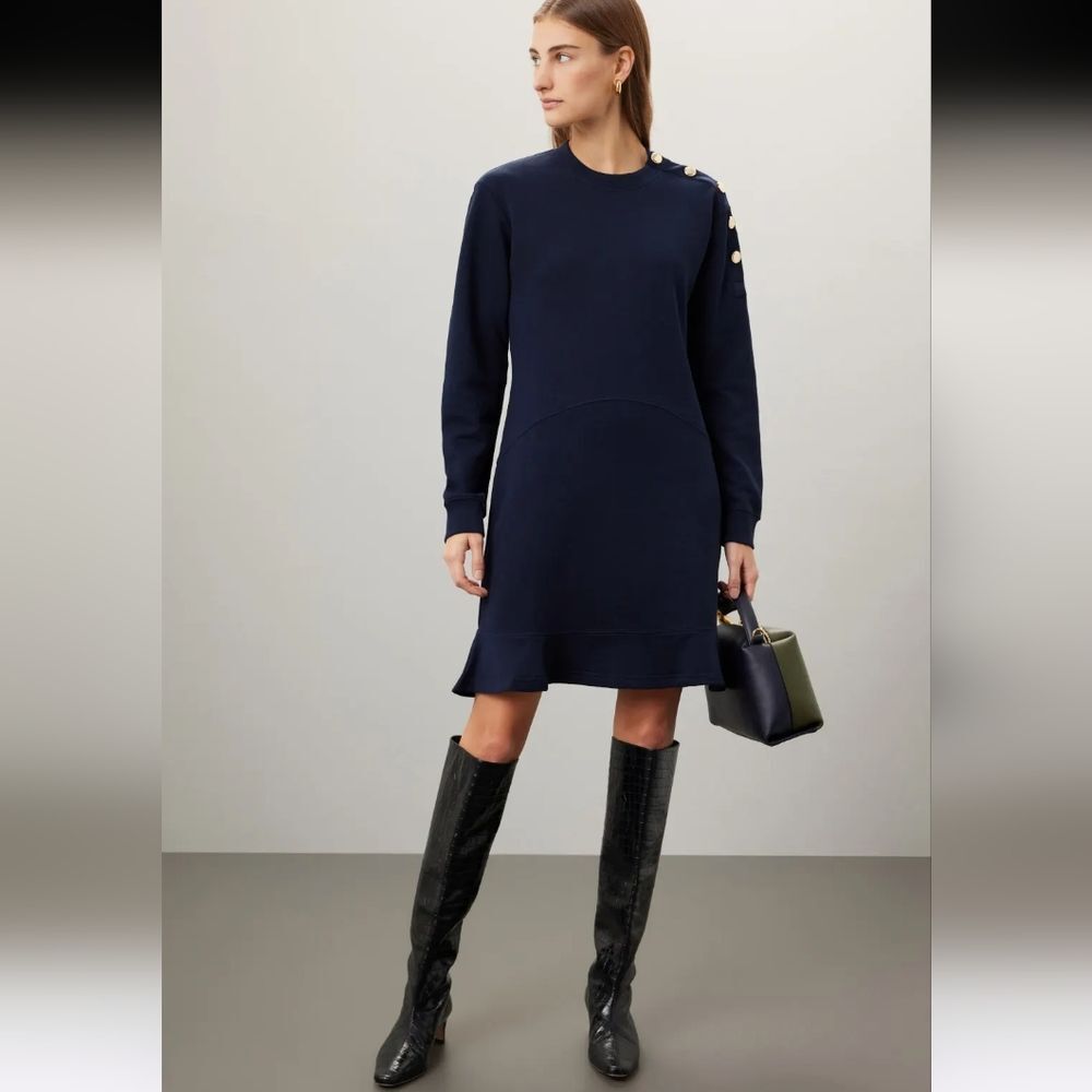 Derek Lam Camden Navy Blue Sweater Dress Size M